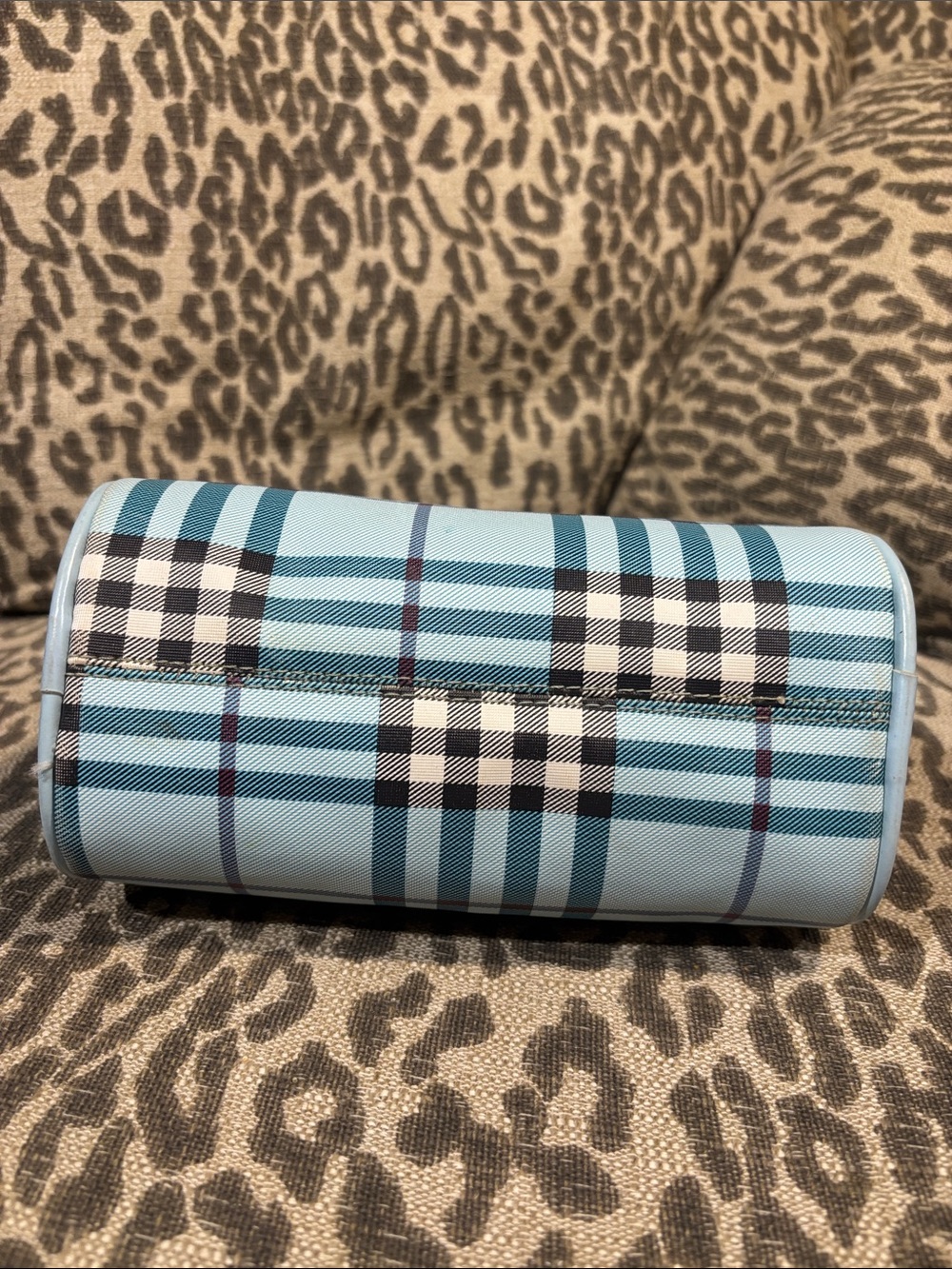 Rare! Burberry blue label mini top handle tartan plaid patent leather handle y2k - Picture 6 of 16